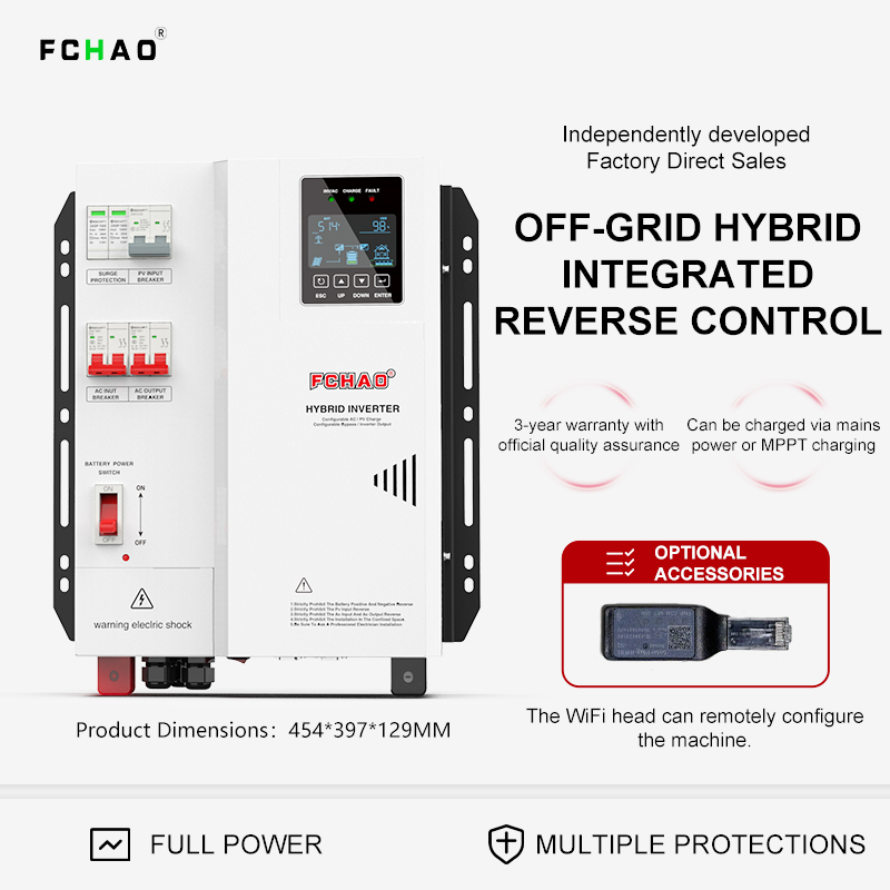 Hybrid Solar Inverter 5.5Kw Mppt 48V - Fchao Solar Hybrid Inverter 3KW 4KW