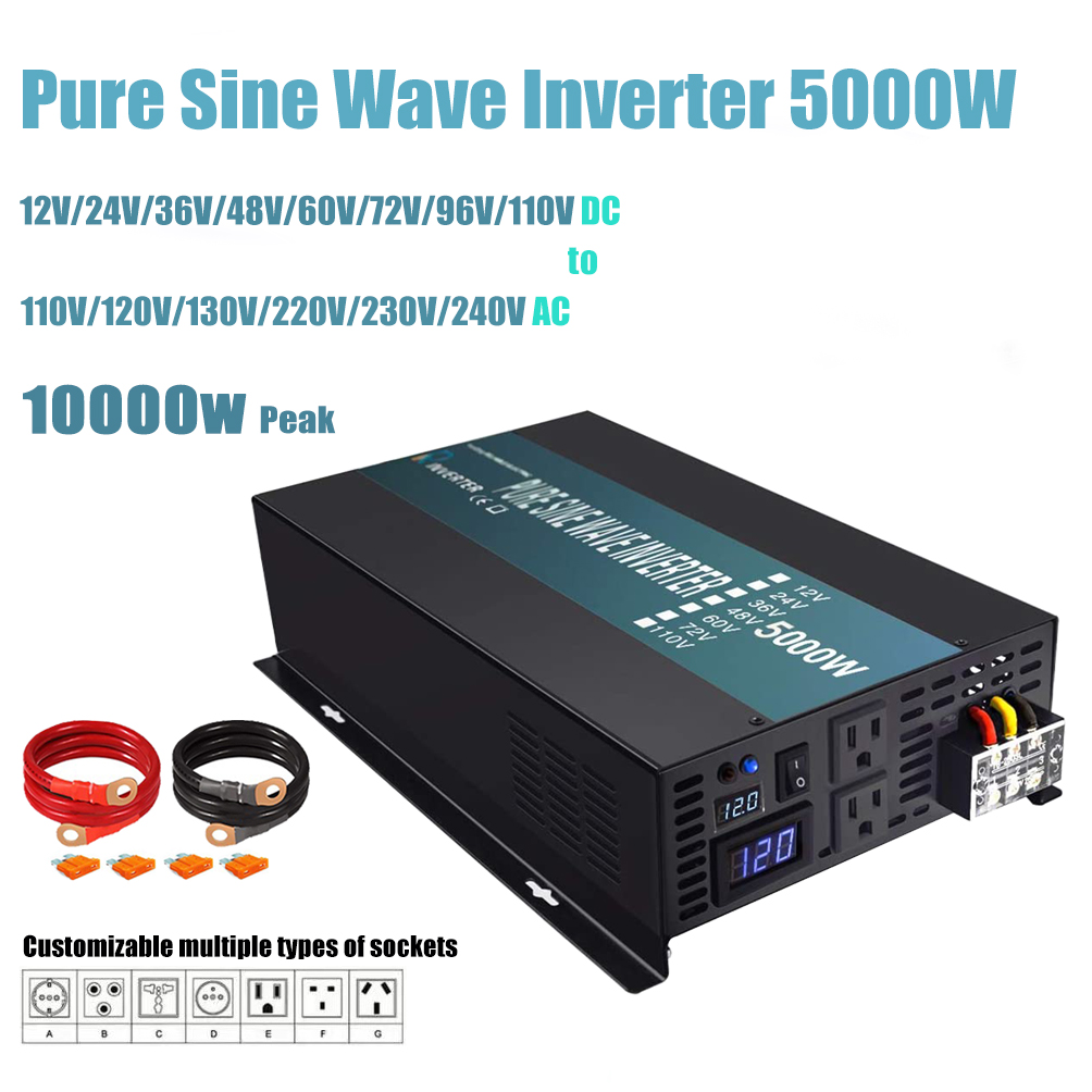 Pure Sine Wave Inverter 5000W  - Pure Sine Wave Inverter 5000W 48V 220V ulasan dan harga