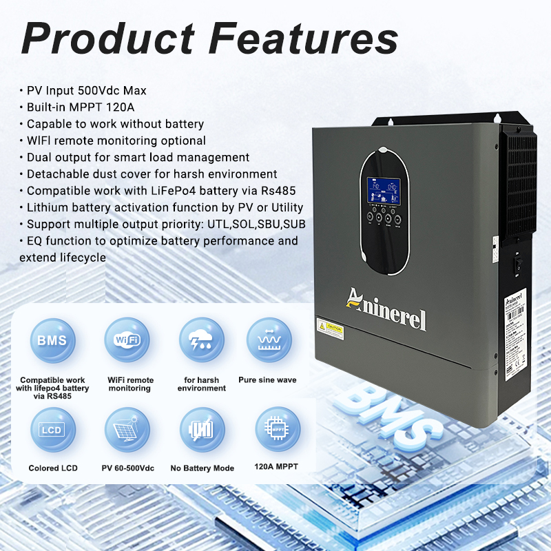 Aninerel 4200W 3KW 120V Hybrid - Inverter Pure Sine Wave 60Hz 120V 3000W ulasan dan harga