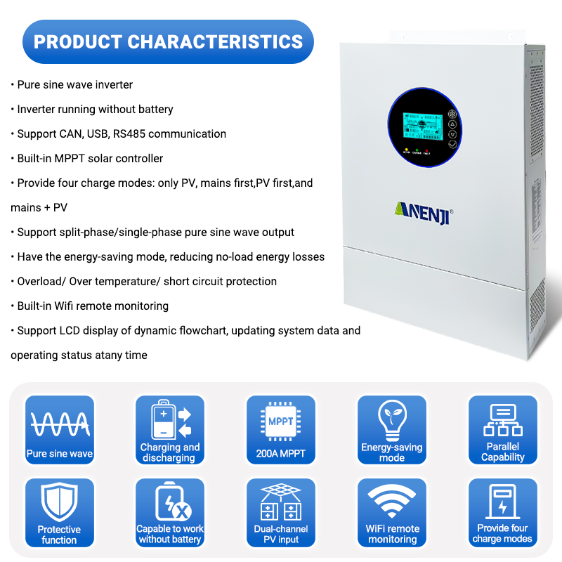 ANENJI Split Phase 12KW 48V Hy - Off Grid Solar Inverter 48V 6000W ulasan dan harga