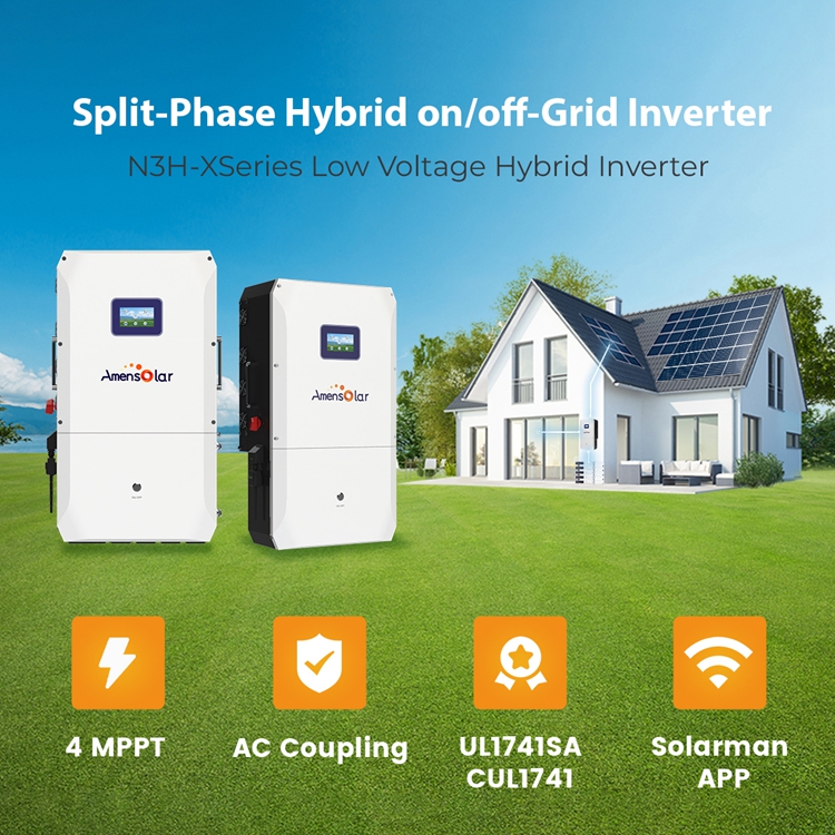 AMENSOLAR Hybrid Inverter 4 5k - Split Phase Inverter 10Kw 110V 220V ulasan dan harga