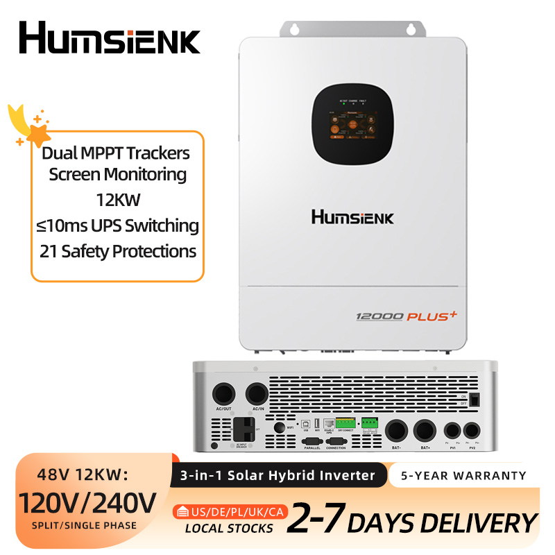 Humsienk 48V 12KW/8KW 3-in-1 S - Mppt Hybrid Inverter 48V 8Kw 3 Phase ulasan dan harga